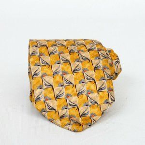 Robert Talbott Paul Simon Yellow Blue Floral Flower Silk Mens Necktie Tie Ties